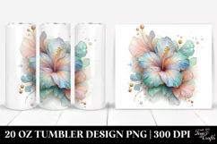 Abstract Hibiscus Clipart, Transparent 20 Oz Tumbler Product Image 1
