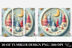 3D Pastel Gnome Winter Scene 20 Oz Tumbler Product Image 1