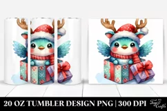 Expressive Hummingbird with Reindeer Horns PNG Product Image 1
