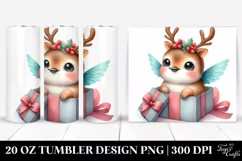 Enthusiastic Hummingbird with Reindeer Horns PNG Product Image 1