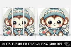 Cute Retro Baby Monkey Clipart, Transparent 20 Oz Tumbler Product Image 1