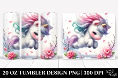 Cute Baby Unicorn Tumbling with Spring Petals | 20 Oz Product Image 1