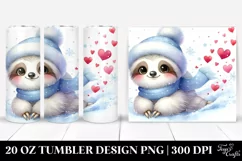Cute Baby Sloth on Sleigh Clipart Product Image 1