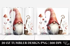 Whimsical Gnome Watercolor | Tshirt|Tumbler|Mug|Clipart Product Image 1