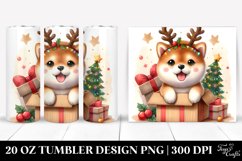 Enthusiastic Shiba Inu with Reindeer Horns, High-Quality PNG Product Image 1