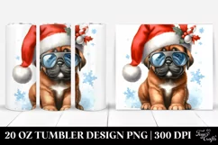 Cheerful Bullmastiff with Festive Accessories PNG Product Image 1
