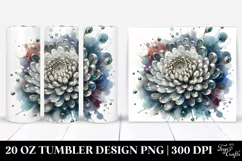 20 Oz Tumbler Sublimation | Shiny Chrysanthemum Metallic Product Image 1
