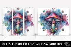 Vibrant Celestial Mushroom Clipart, Transparent 20 Oz Product Image 1