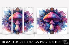 Vibrant Celestial Mushroom Clipart, Transparent 20 Oz Product Image 1
