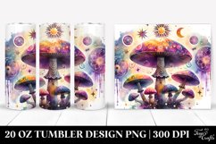 Vibrant Celestial Mushroom Clipart, Transparent 20 Oz Product Image 1