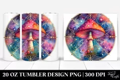 Vibrant Celestial Mushroom Clipart, Transparent 20 Oz Product Image 1