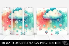 Vibrant Retro Cloud with Snowflakes | 20 oz Tumbler Product Image 1
