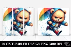 Cute Baby Bear Running with Cool Haircut | 20 oz Tumbler Product Image 1