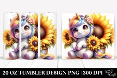 Cute Baby Unicorn Sunflower | 20 oz Tumbler Product Image 1
