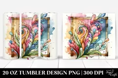Abstract Wooden Snapdragon Stained | 20 oz Tumbler Product Image 1