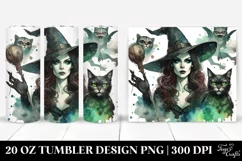 Retro Evil Witch Clipart, High-Res 20 Oz Tumbler Product Image 1