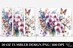 Vibrant Watercolor Orchid | 20 oz Tumbler Product Image 1