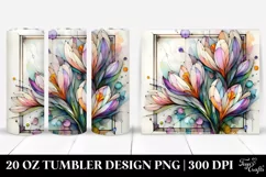 Abstract Wooden Crocus Clipart, Transparent 20 Oz Tumbler Product Image 1