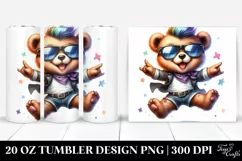 Cute Baby Bear Jumping with Cool Haircut | 20 oz Tumbler Product Image 1