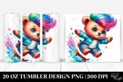 Cute Baby Bear Jumping with Cool Haircut | 20 oz Tumbler Product Image 1