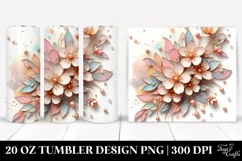 Shiny Cherry Blossom Watercolor Tumbler Product Image 1