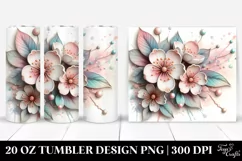 Shiny Cherry Blossom Watercolor Tumbler Product Image 1
