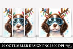 English Springer Spaniel with Reindeer Horns PNG Product Image 1