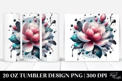 Glossy Magnolia Watercolor | 20 Oz Tumbler Product Image 1
