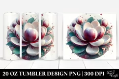 Glossy Magnolia Watercolor | 20 Oz Tumbler Product Image 1