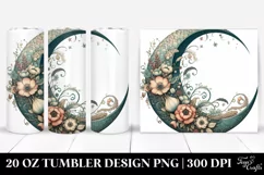 Vintage Half Moon Postcard Clipart, High-Res 20 Oz Tumbler Product Image 1