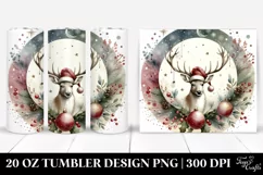 Reindeer in a Retro Christmas Design, Transparent PNG Product Image 1