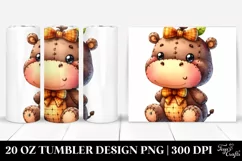Colorful Plush Hippo Clipart, High-Res 20 Oz Tumbler Product Image 1
