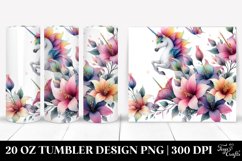 Colorful Unicorn Flower Tumbler Product Image 1