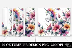 Colorful Unicorn Flower Tumbler Product Image 1