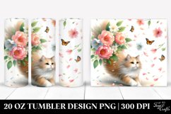 Cat Tumbling Spring Petals | 20 Oz Tumbler Product Image 1