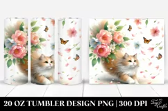Cat Tumbling Spring Petals | 20 Oz Tumbler Product Image 1