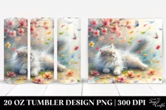 Cat Tumbling Spring Petals | 20 Oz Tumbler Product Image 1