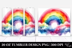 Colorful Watercolor Rainbow & Pastel Trees | 20 oz Tumbler Product Image 1
