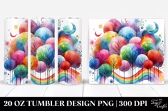 Colorful Watercolor Abstract & Pastel Trees | 20 oz Tumbler Product Image 1