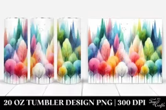 Colorful Watercolor Abstract & Pastel Trees | 20 oz Tumbler Product Image 1