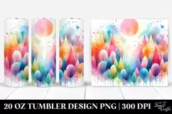 Colorful Watercolor Abstract & Pastel Trees | 20 oz Tumbler Product Image 1