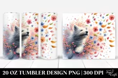 Dog Tumbling with Spring Petals | 20 Oz Tumbler Product Image 1