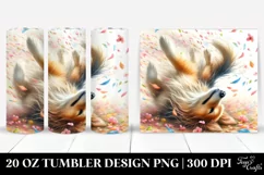 Dog Tumbling with Spring Petals | 20 Oz Tumbler Product Image 1