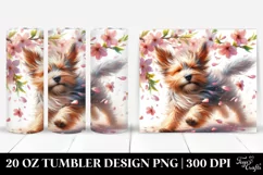 Dog Tumbling with Spring Petals | 20 Oz Tumbler Product Image 1