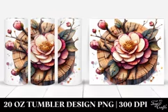 Stained Camellia Watercolor | 20 Oz Tumbler Product Image 1