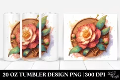Stained Camellia Watercolor | 20 Oz Tumbler Product Image 1