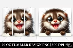 Cute Funny Watercolor Mink | 20 oz Tumbler Product Image 1