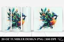 Abstract Vibrant Bird with Splashes. 20 Oz Tumbler Design Product Image 1