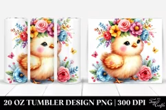 Cartoon Chicken Flower Crown | 20 oz Tumbler Product Image 1