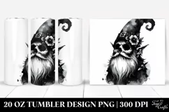 Washed Watercolor Gothic Gnome | 20 oz Tumbler Product Image 1